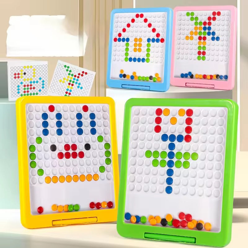 magnetic drawing board with colourful beads for | kids and toddlers|