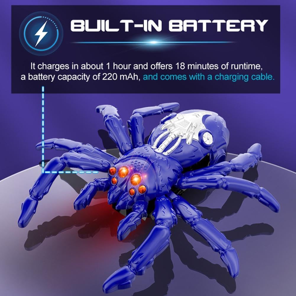 Wall Climbing RC Spider – 360° Rotating Remote Control Gravity-Defying Toy