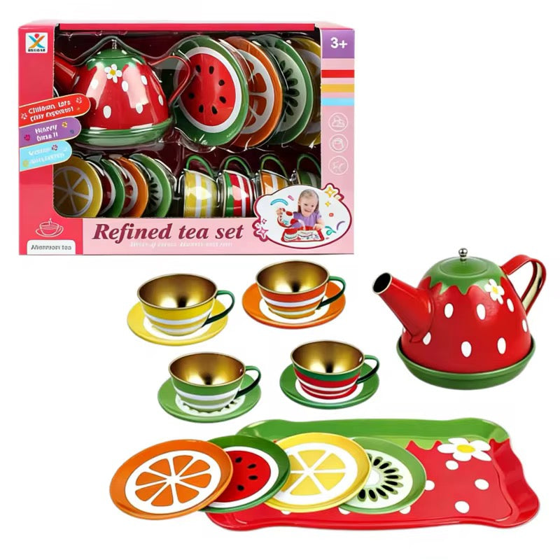 14Pcs Kids Metal Tea Set