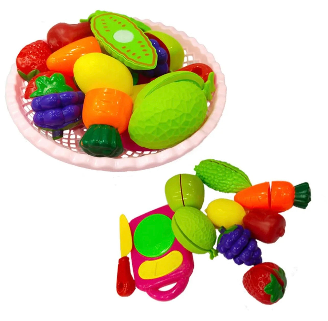 10 Pcs Fruit and Vegetable Food Cutting Toy for kids Colourful & hard Plastic !