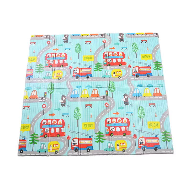 Double Sided Water-proof Foldable Baby Crawling Floor Play Mat. Multi-Purpose Floor Mat for Baby, Extra Thick Foam Mat (Assorted Prints)