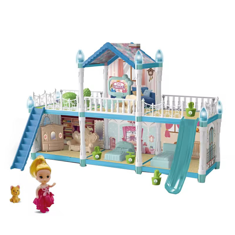 Modern Princess Castle Villa Doll House – 115-Piece Set
