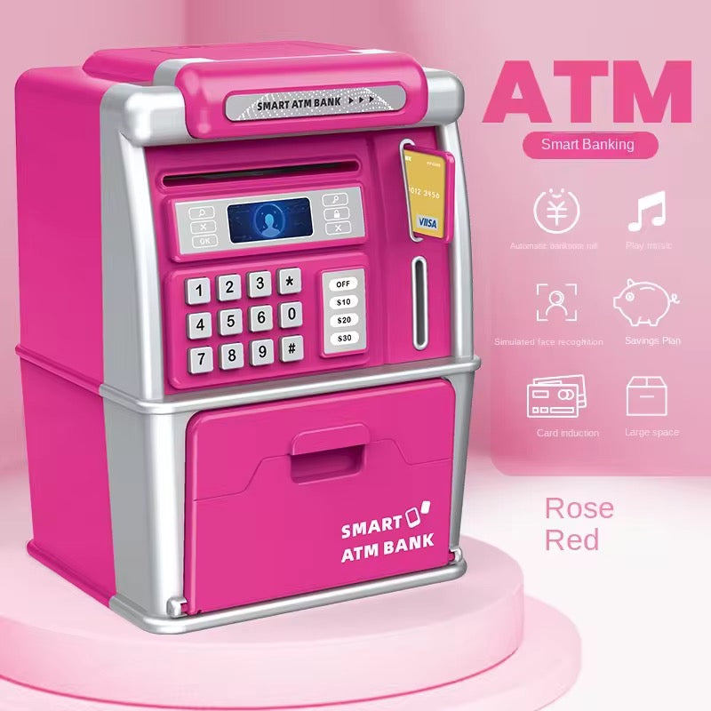 ATM Cash Machine Smart Card Coin Counting Password & Face Lock Money Saving Box