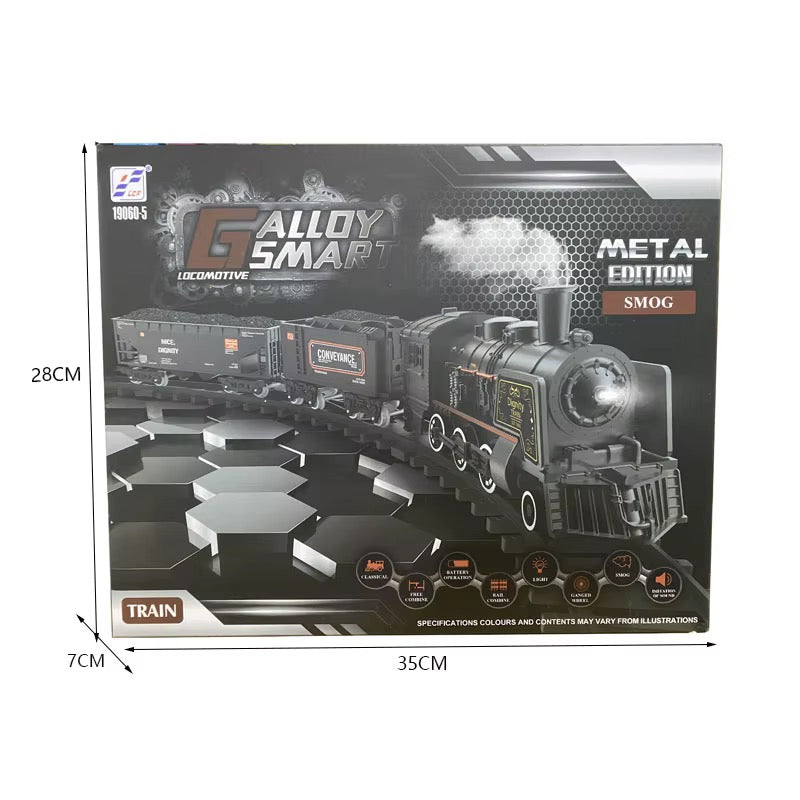 Alloy Smart Metal Edition Steam Train Set – Light, Sound & Safe Smoke Railway Set
