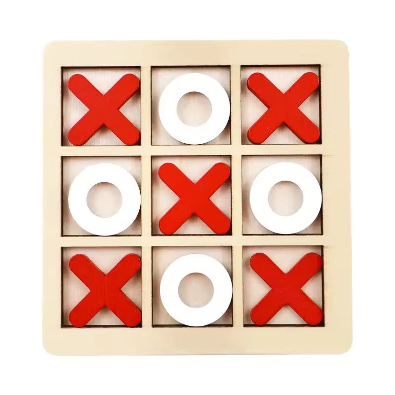 Wooden Tic-Tac-Toe Board Game – Classic XO Table Game Toy