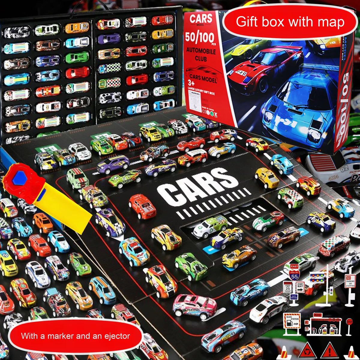 50-Piece Mini Metal Toy Cars Set for Kids – Die-Cast Racing Cars Collection with Display Box
