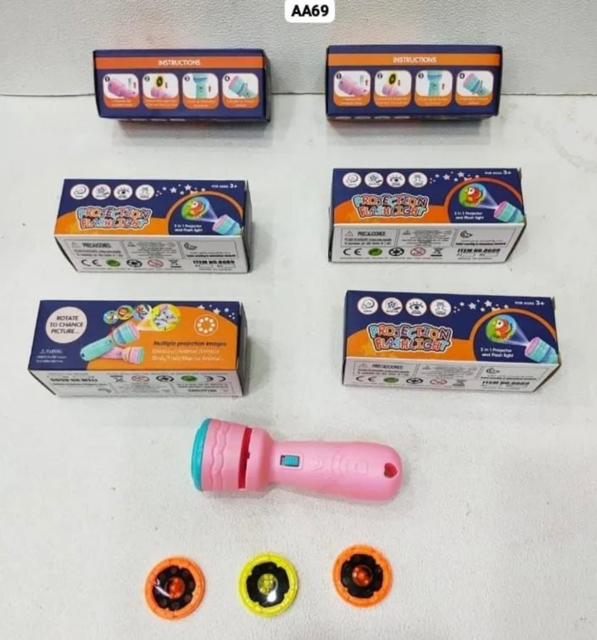 Projector Flashlight Torch for Kids – 3 Reels with 24 Fun Random Images