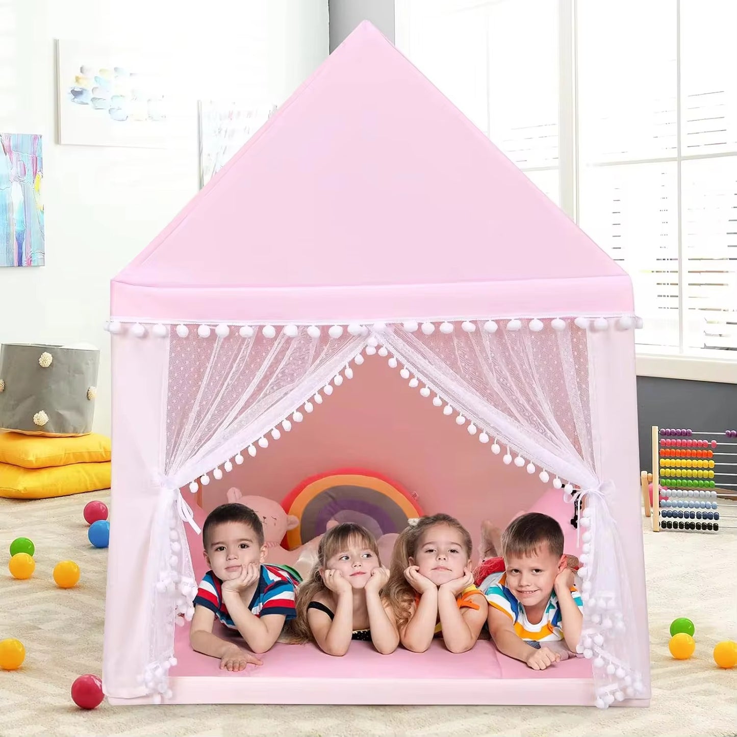 Kids' Play Tent House (PINK , YELLOW , BLUE )