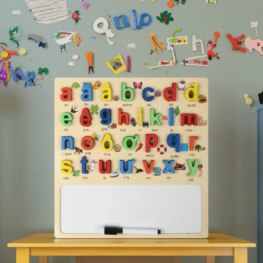 Alphabet , counting , haroof Wooden Writing Board with Pen