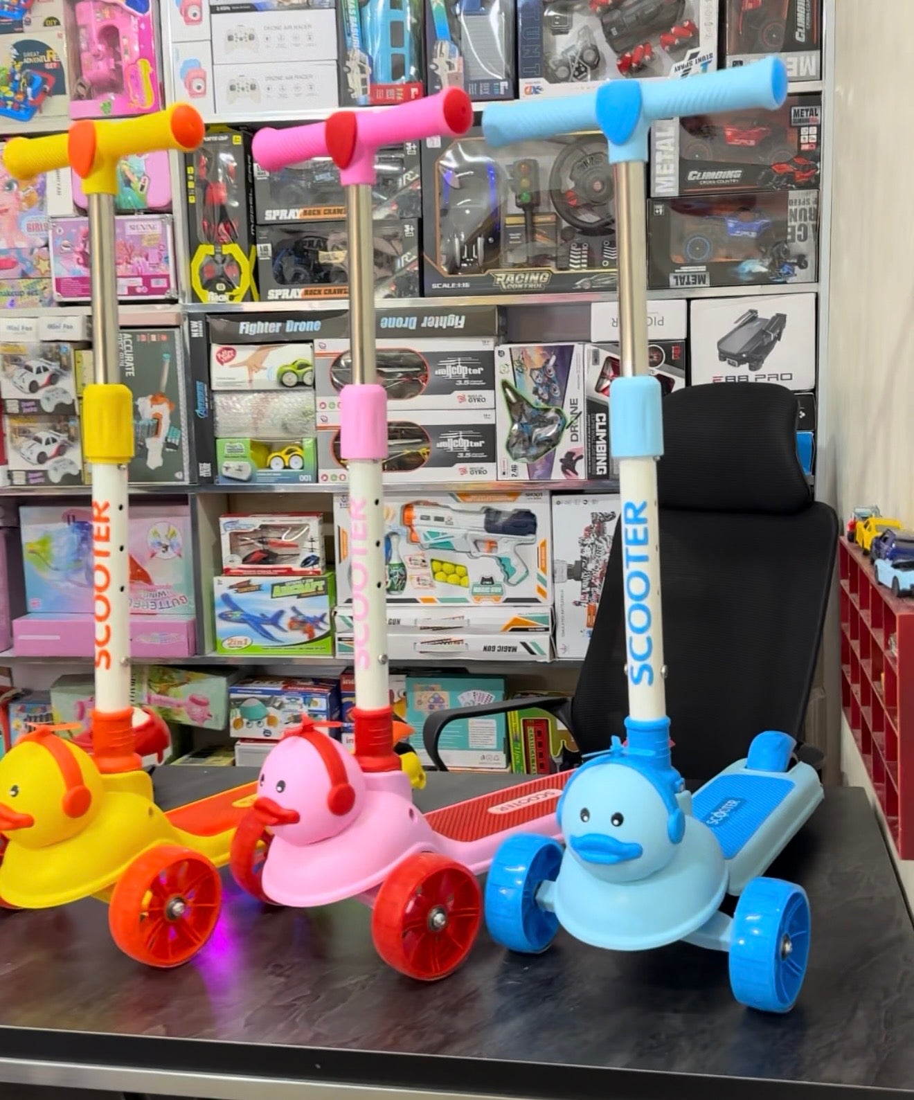 Adjustable Height Kids Scooter With Light & Music