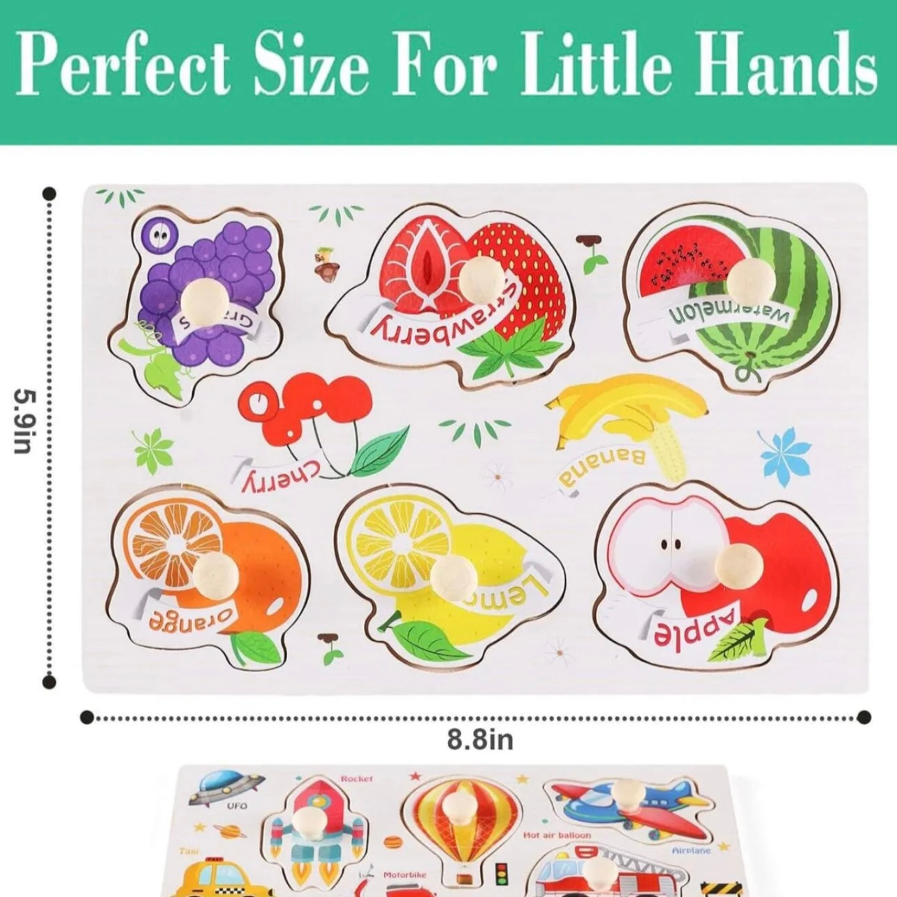 Wooden Puzzle – Animals, Insects, Fruits ,Veggies, Vehicles & sea creatures