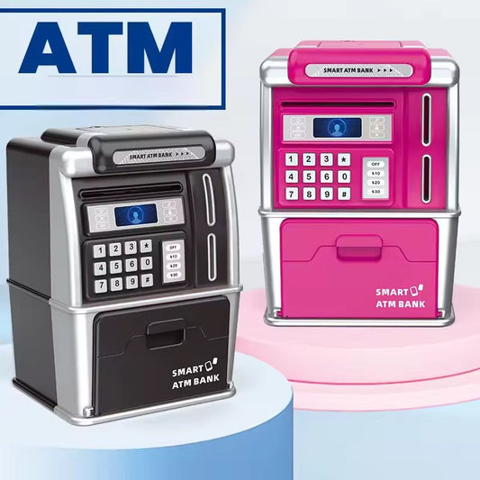 ATM Cash Machine Smart Card Coin Counting Password & Face Lock Money Saving Box