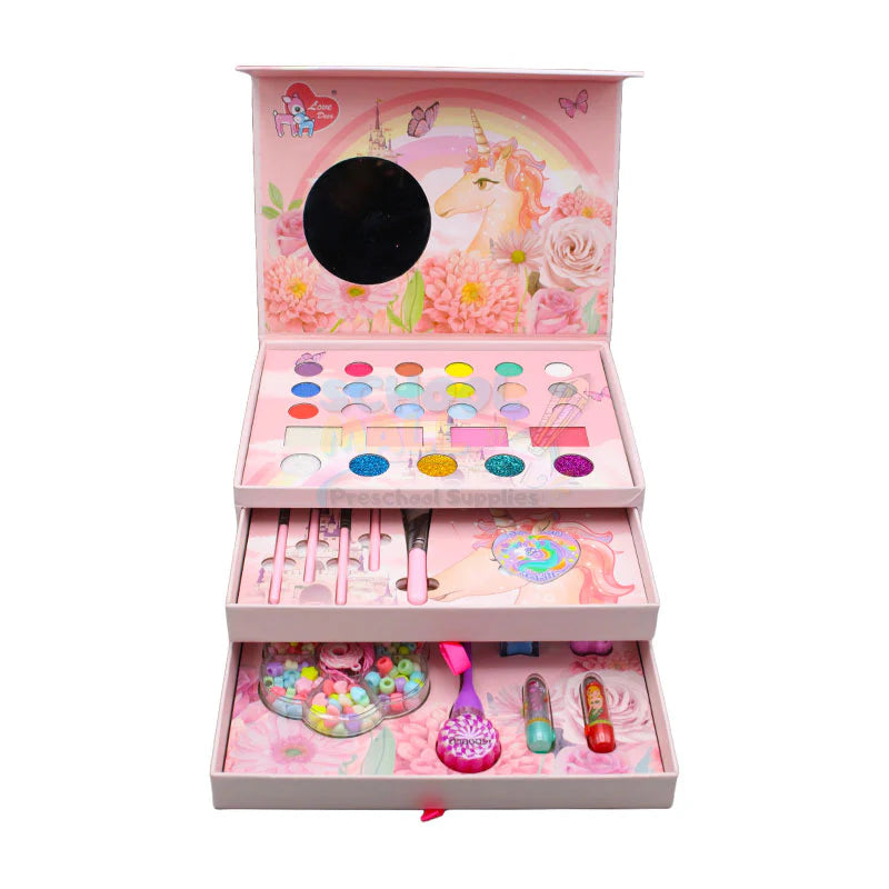 ✨ Unicorn Makeup Box Set – With Accessories & Bead Bracelet Kit ✨