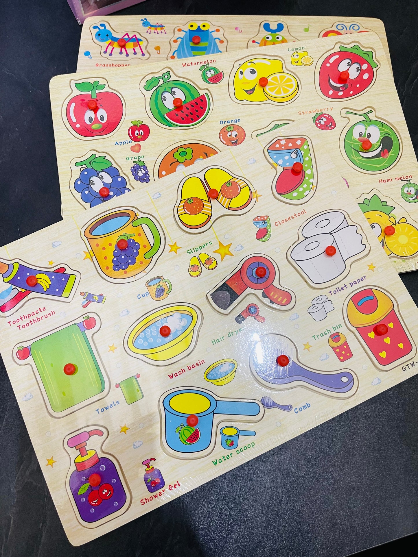 High Quality Educational Wooden Puzzle– Animals, Insects, Fruits & Veggies