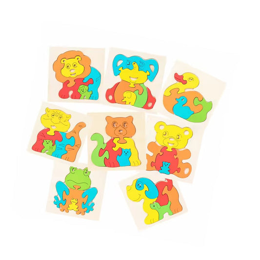 Wooden Animal 3D Jigsaw Puzzle – Montessori Learning Toy for Toddlers (1–4 Years)