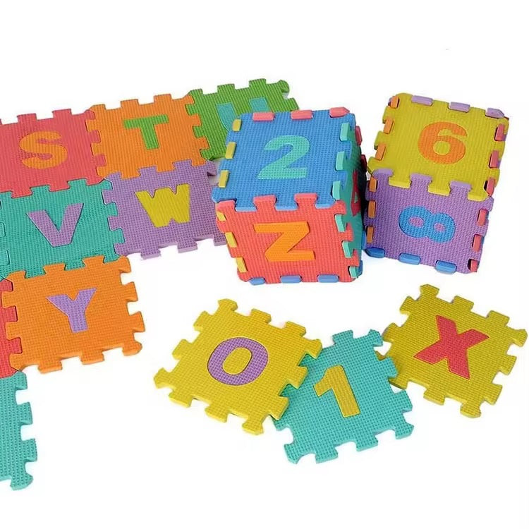 Kids Foam Play Mat – 36-Piece Interlocking Alphabet & Number Tiles (EVA, Colorful)