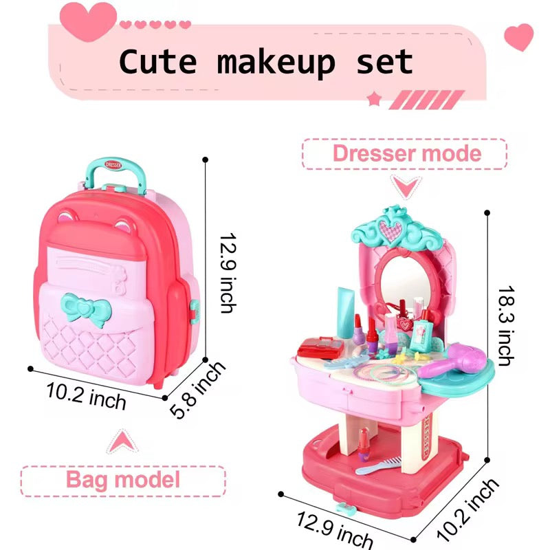 2 in 1 Fashion Beauty Set Trolly with dressing table for kids