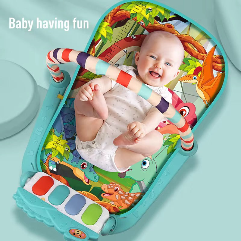 Musical Piano Play Mat for Kids Multifunction Piano Fitness Rack (Random Print)