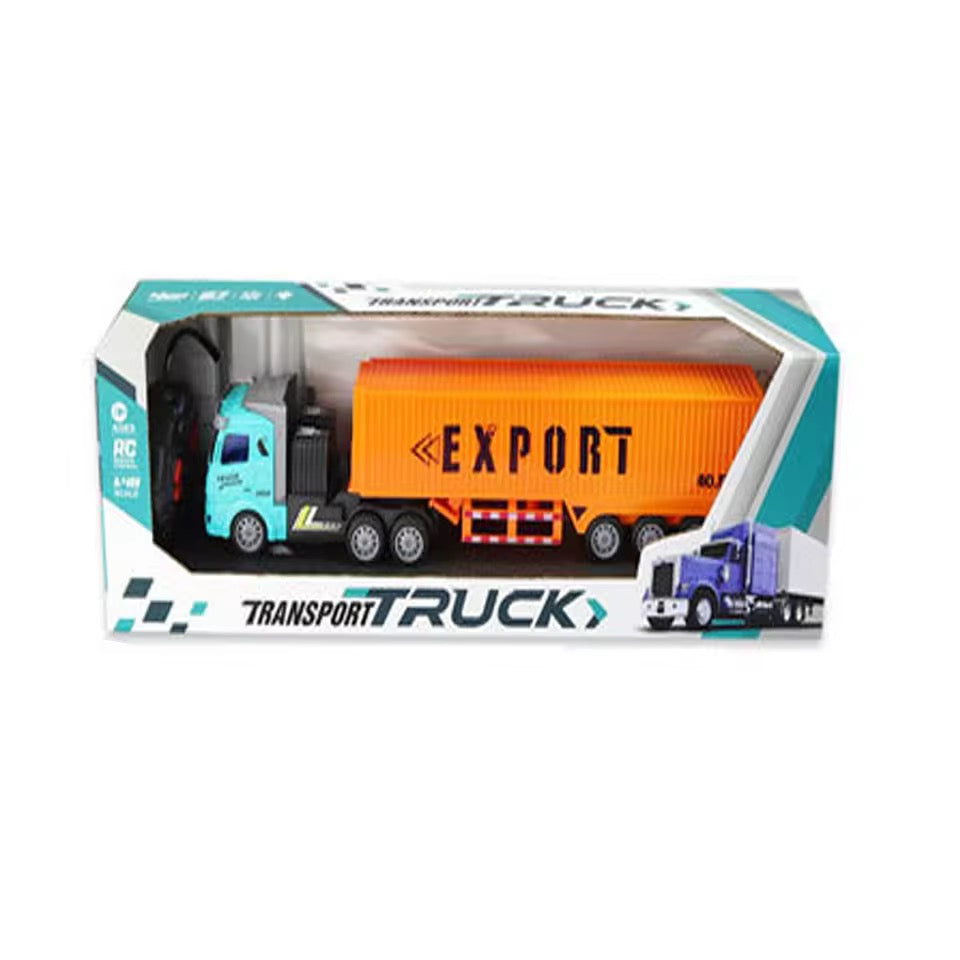 1:48 RC High-Speed Container Truck – Rechargeable Remote Control Semi Truck with Lights