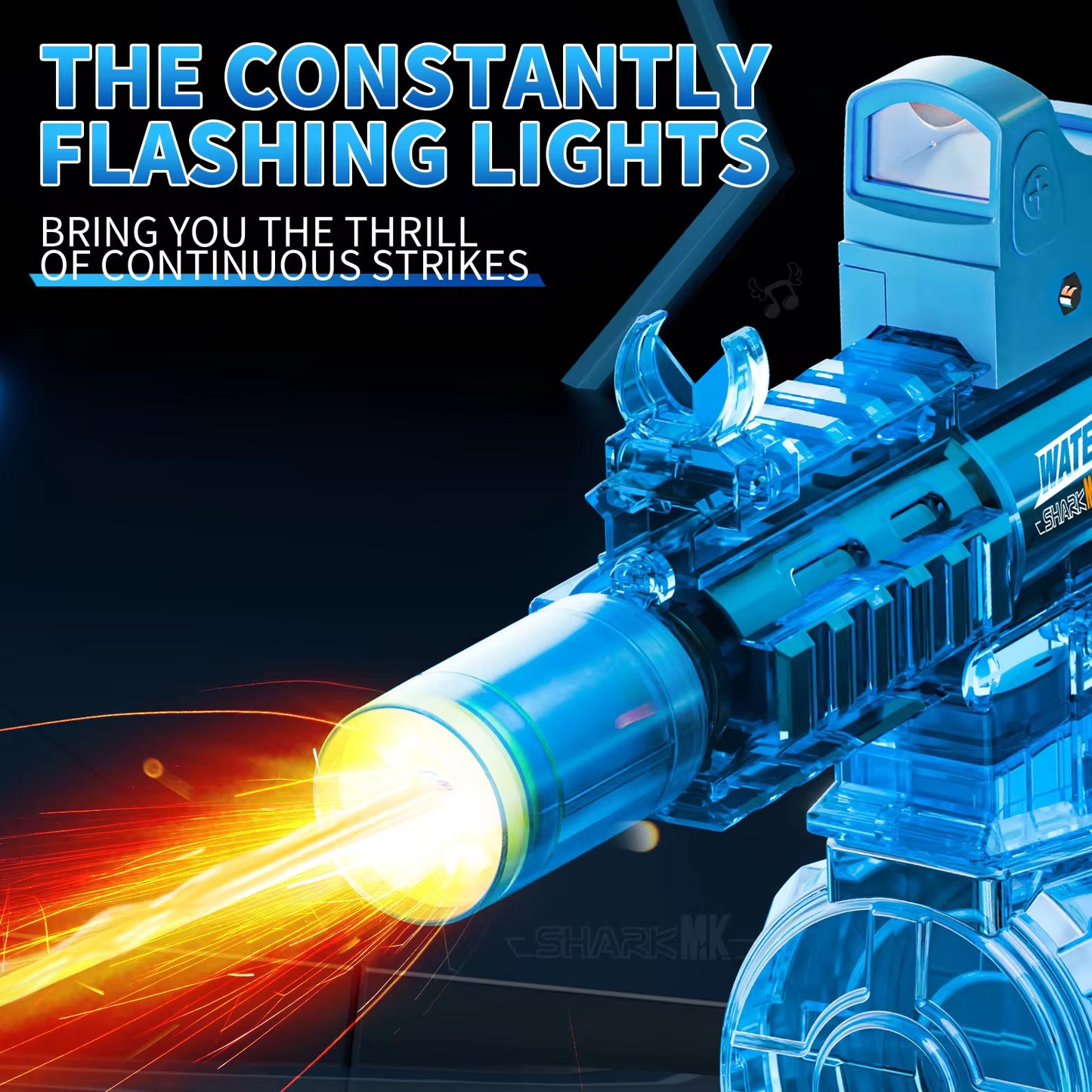 Electric Water Shooting Gun High Pressure Water Gun With Colorful Light