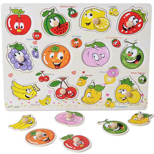 High Quality Educational Wooden Puzzle– Animals, Insects, Fruits & Veggies