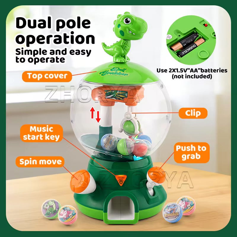 Kids Mini Ball Catching Machine Toy with Music & Rotating Action