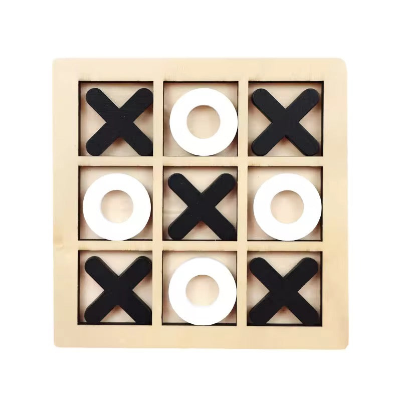 Wooden Tic-Tac-Toe Board Game – Classic XO Table Game Toy