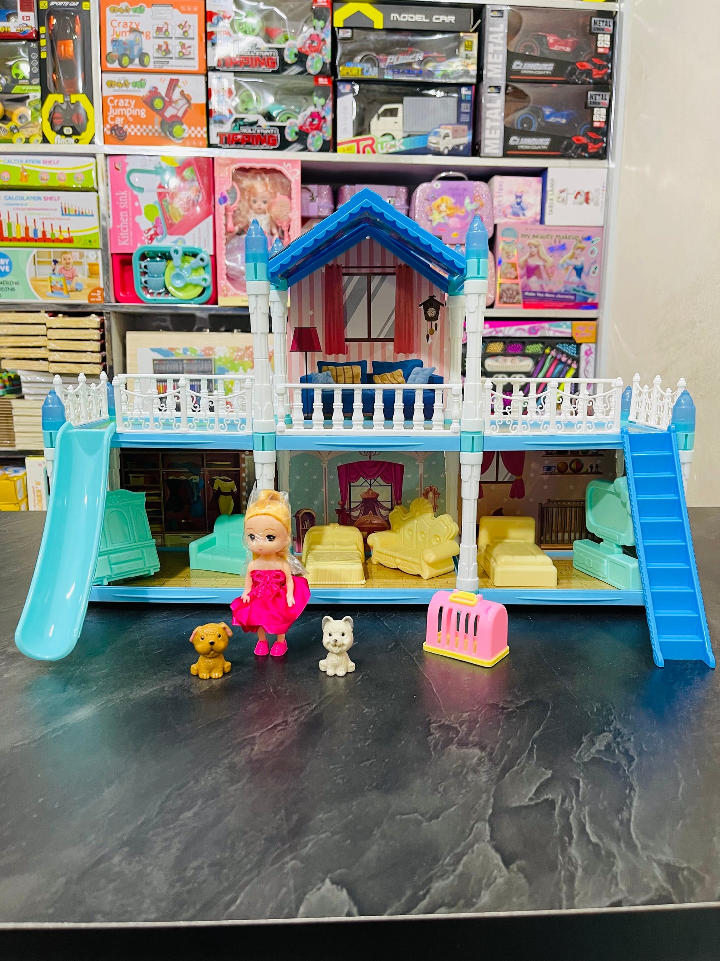 Modern Princess Castle Villa Doll House – 115-Piece Set