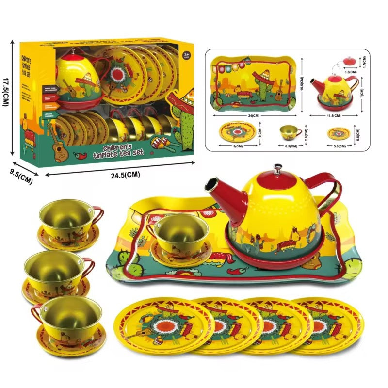 14Pcs Kids Metal Tea Set