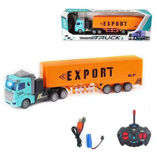 1:48 RC High-Speed Container Truck – Rechargeable Remote Control Semi Truck with Lights