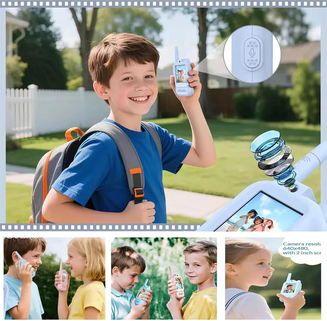2Pcs Rechargeable Kids Video Call Walkie Talkie
