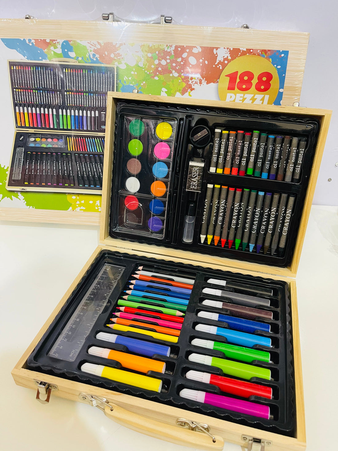 188 Pcs Colouring Art Kit – Multi-Character Box Set for Kids