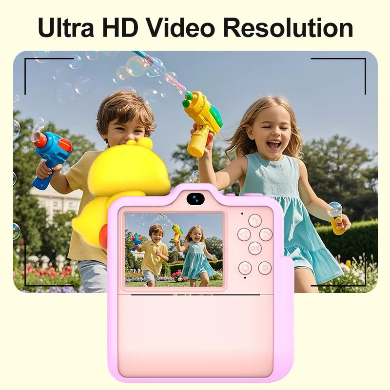 Kids Instant Print Digital Camera with colourful print – 1080P Video, Photo Printing, Music Games