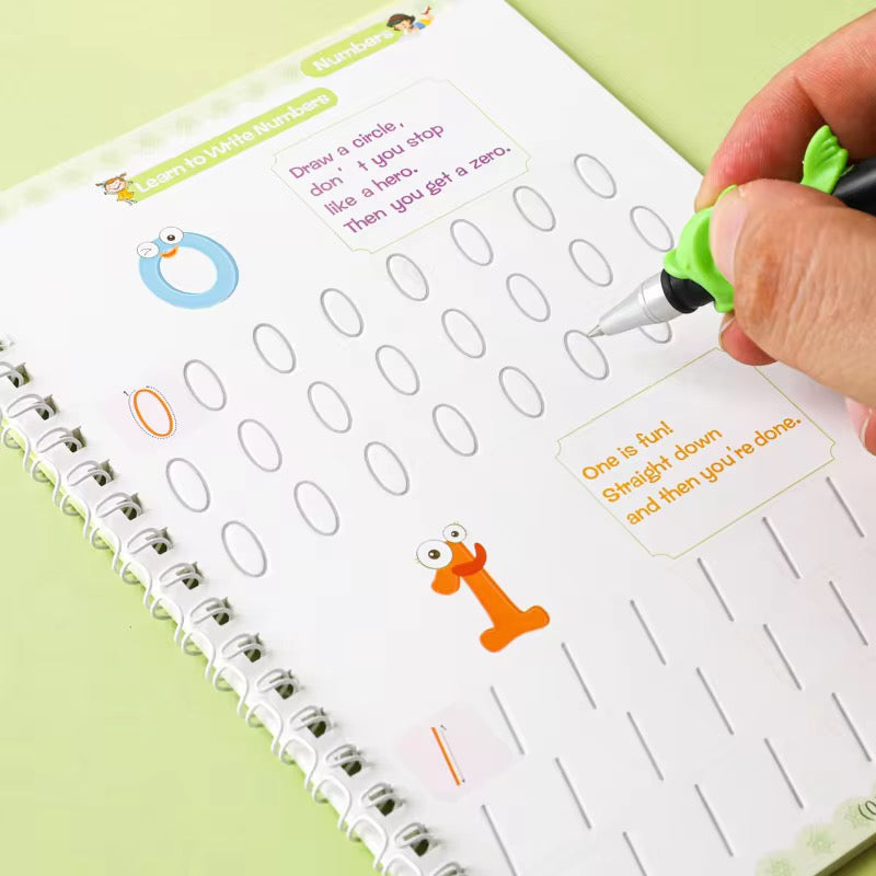 Sank Magic Practice Copybook Set – 4 Books + Magic Pen