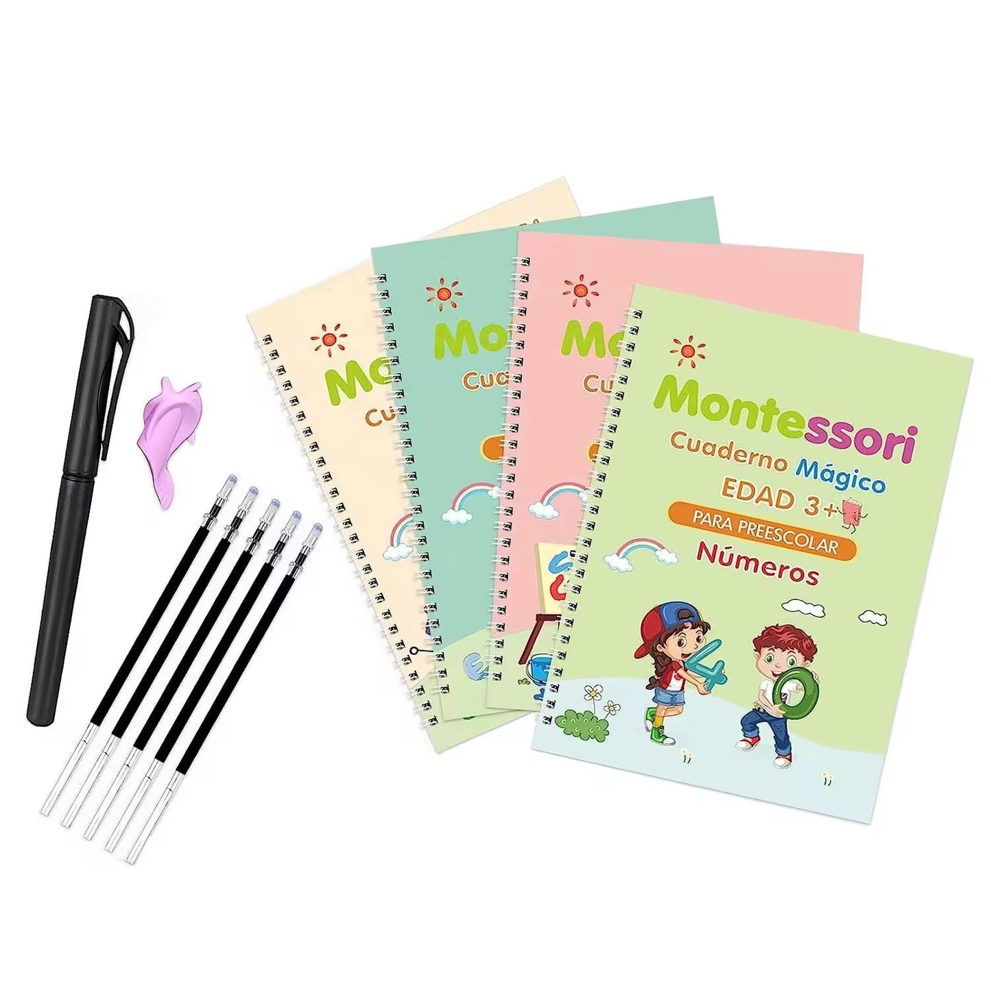 Sank Magic Practice Copybook Set – 4 Books + Magic Pen