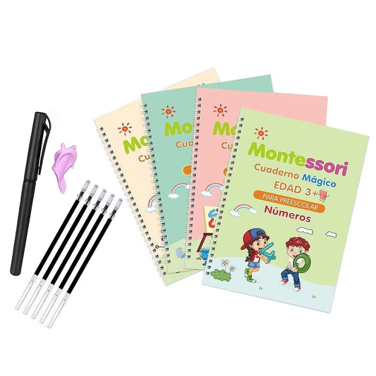 Sank Magic Practice Copybook Set – 4 Books + Magic Pen