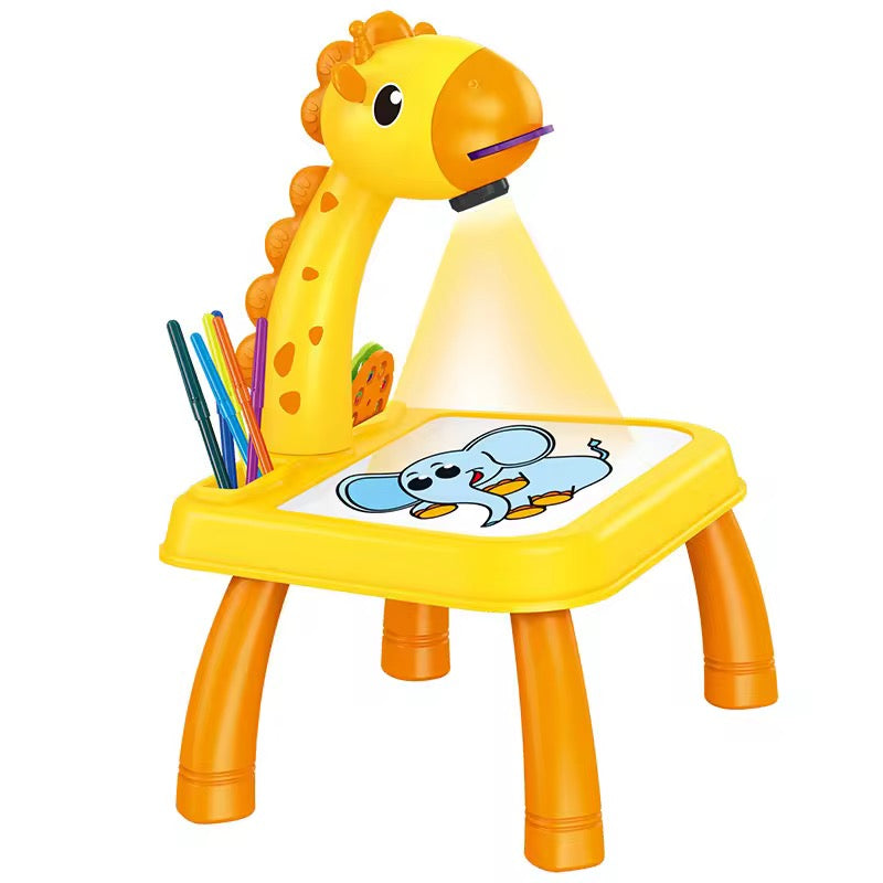 3-in-1 Giraffe LED Projector Drawing Table for Kids
