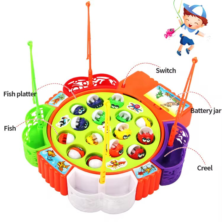 Magnetic Fishing Game Toy – 15 Fishes & 4 Rods for Kids
