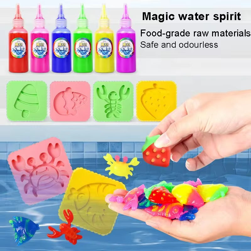 Magic Water Gel Toy Kit for Kids – 3 Bottles & 2 Fun Molds!