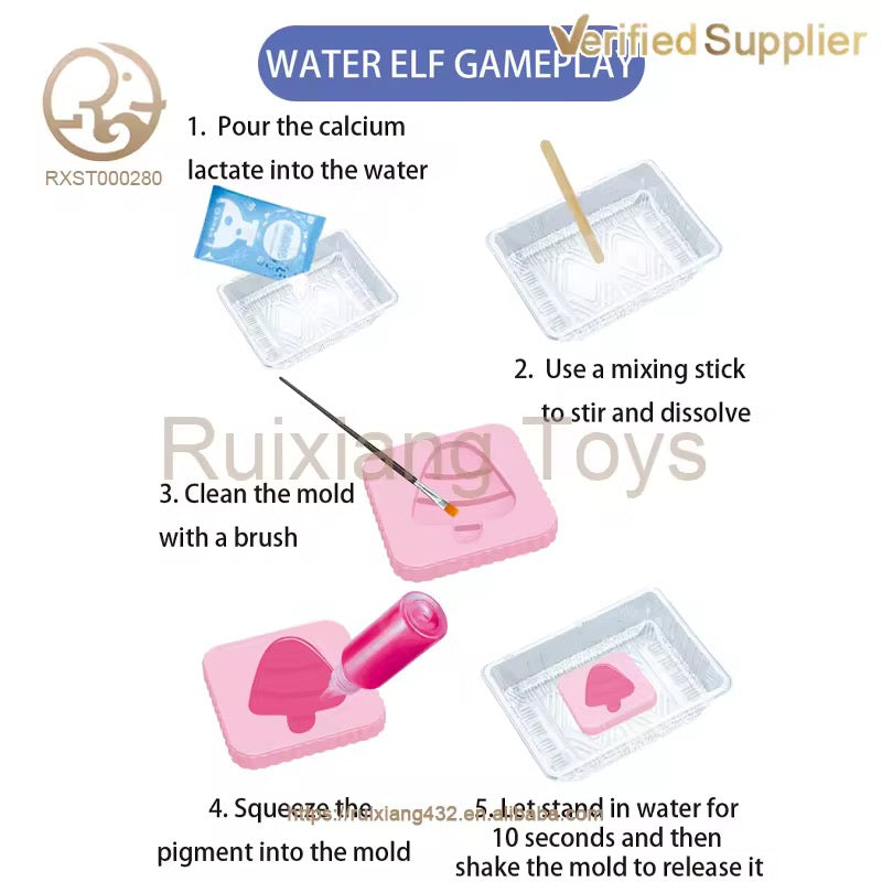 Magic Water Gel Toy Kit for Kids – 3 Bottles & 2 Fun Molds!