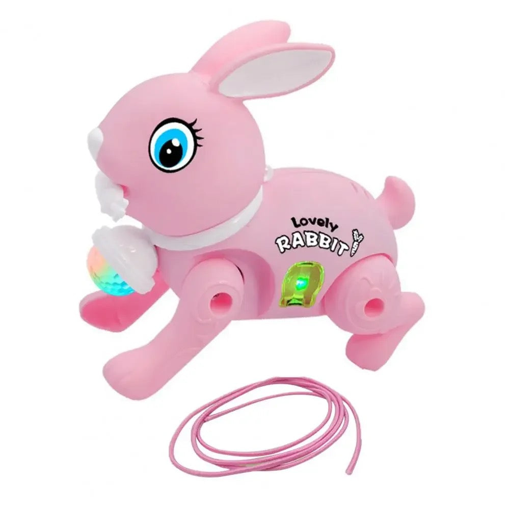 Electric Bunny Rabbit Walking Toy with Lights and Music