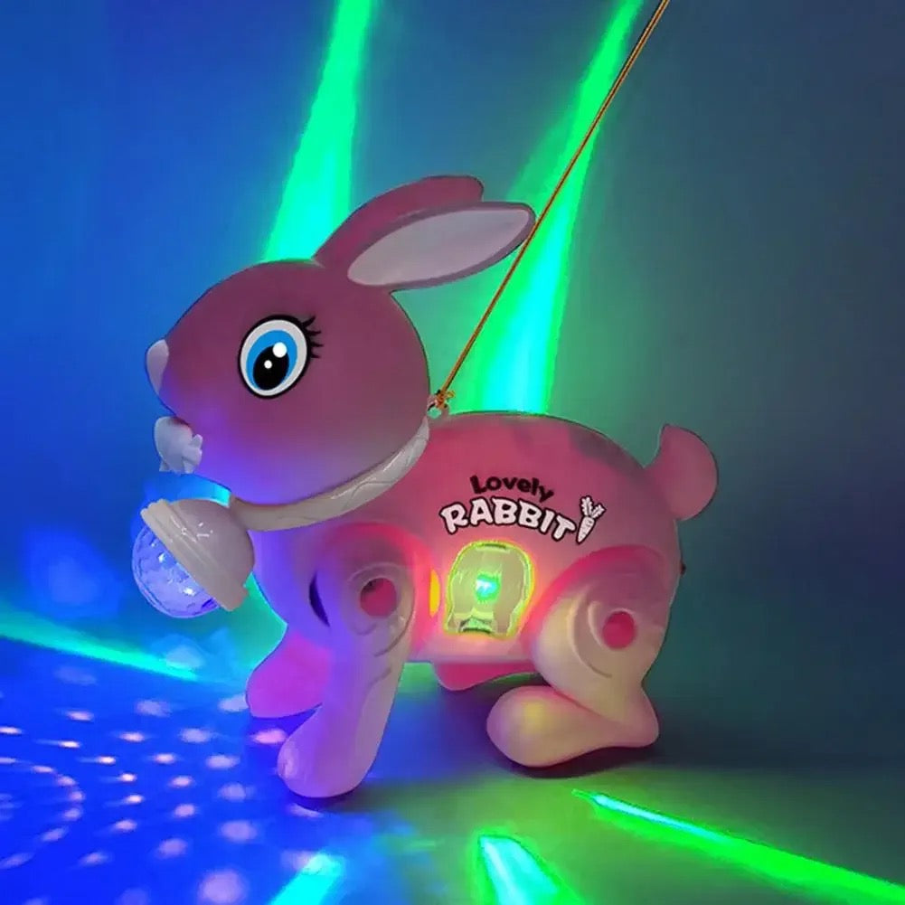 Electric Bunny Rabbit Walking Toy with Lights and Music