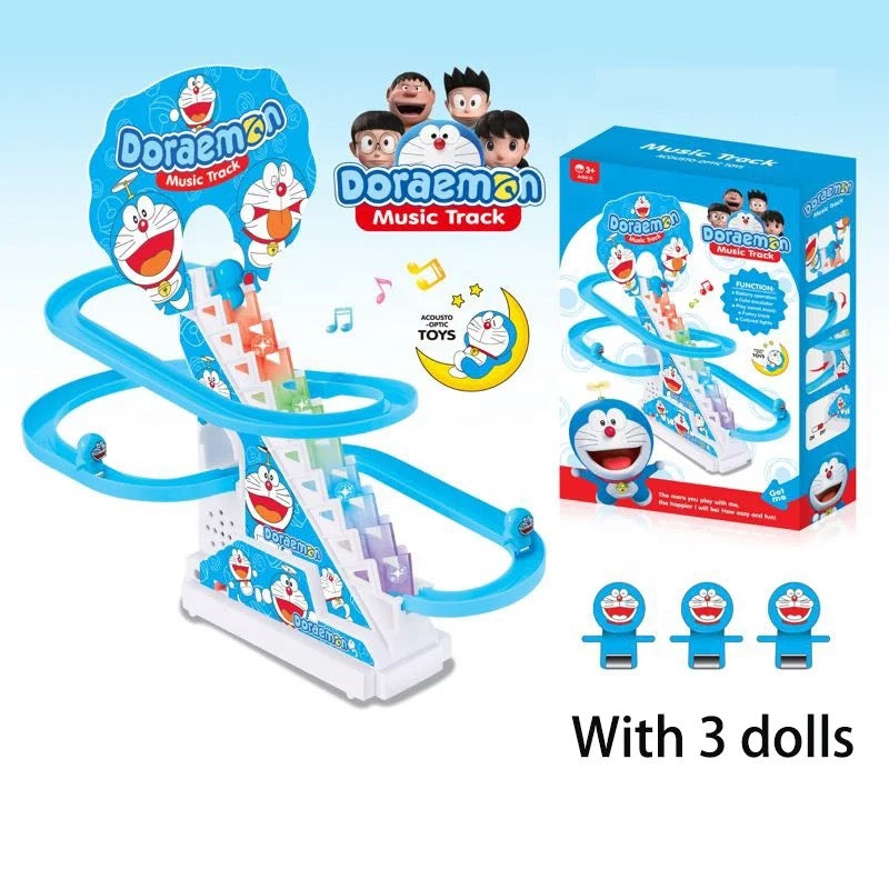 Doraemon Slide Toy Set | Stair Climbing Race Track Set for Kids