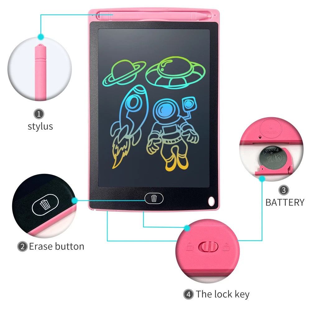 12-Inch LCD Writing Tablet – Reusable Color Screen Drawing & Writing Pad