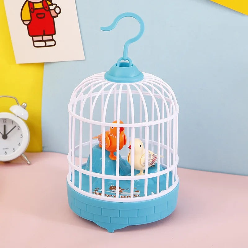 Mini Bird Cage Toy For Kids With Lights And Music Moving Birds