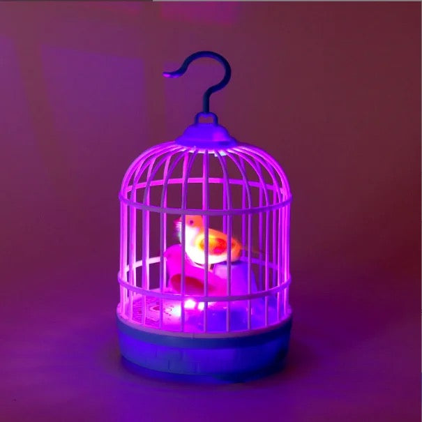Mini Bird Cage Toy For Kids With Lights And Music Moving Birds