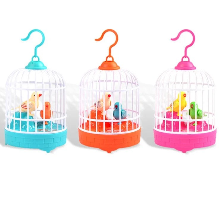 Mini Bird Cage Toy For Kids With Lights And Music Moving Birds