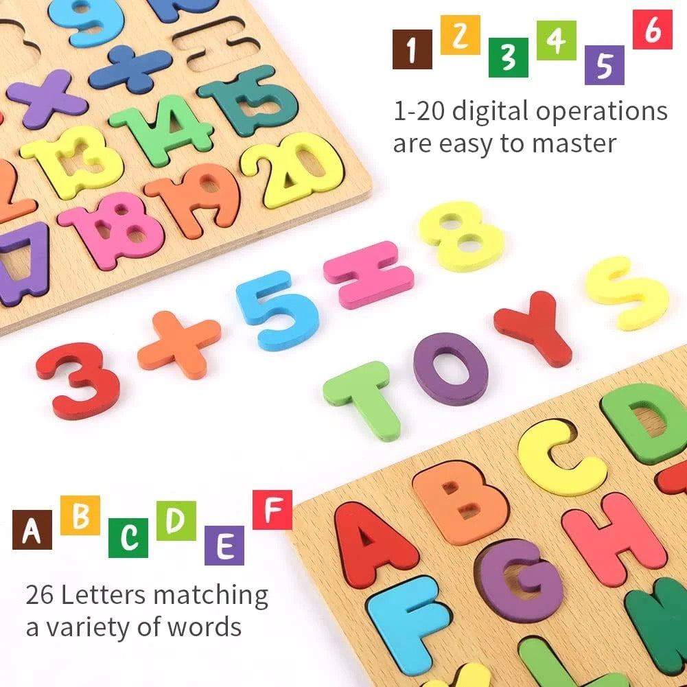 Wooden Numbers for Kids | Educational Toy Numbers 1 to 20 with Math Signs