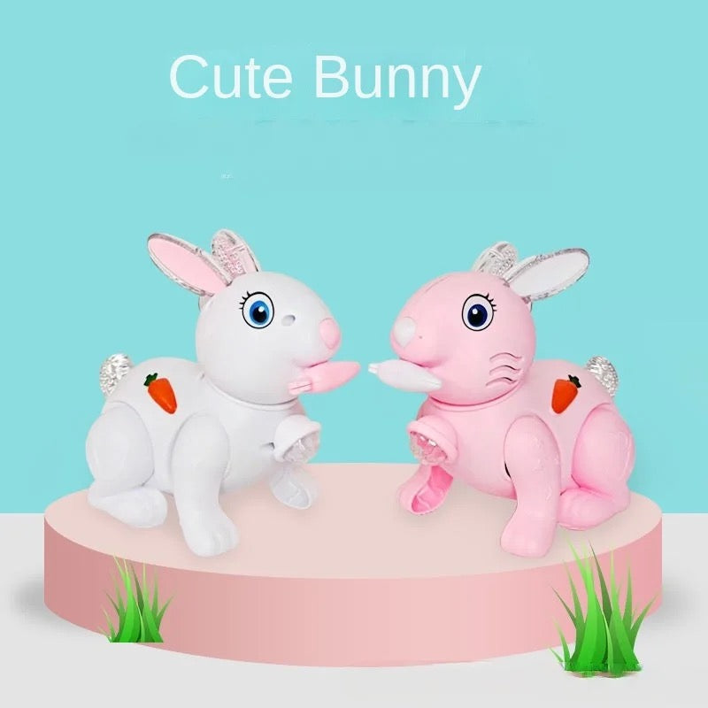 Electric Bunny Rabbit Walking Toy with Lights and Music