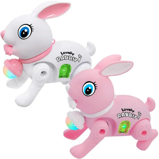 Electric Bunny Rabbit Walking Toy with Lights and Music